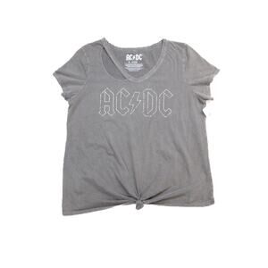 AC/DC Women's Gray Graphic Band Tee - Size XL - 100% Cotton, New with Tags
